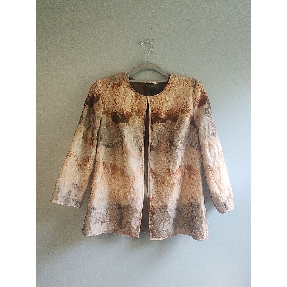Chicos Size 0 Small Pink Pleated Artist Jacket Travelers‎ Career Classic